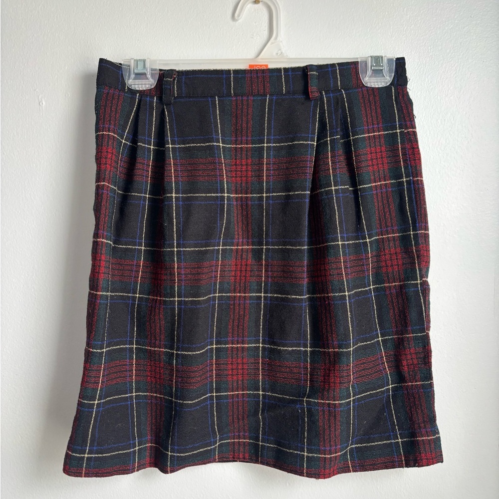 Vintage wool plaid skirt